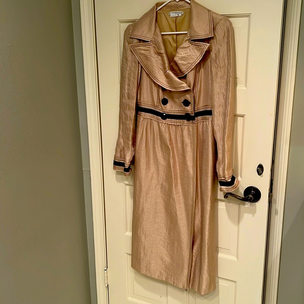 To The Max vintage coat dress in gold and black- double breasted - long